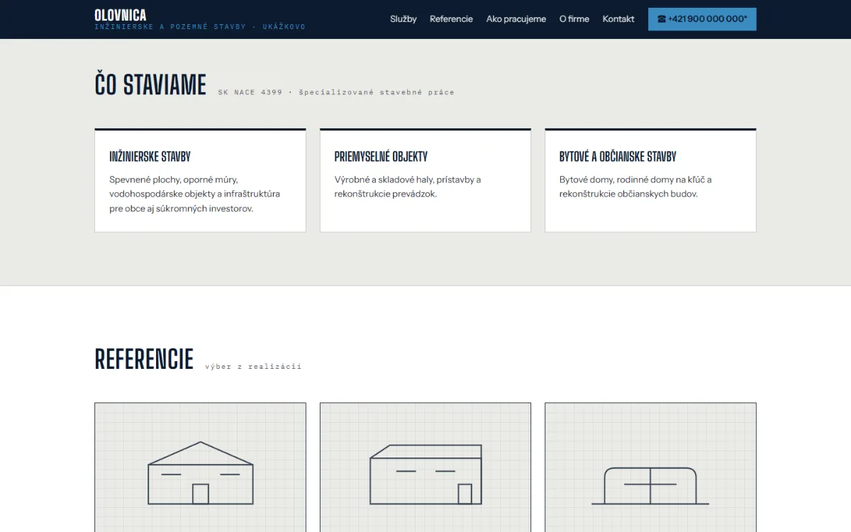 Construction website demo: an overview of civil engineering, industrial and residential building services